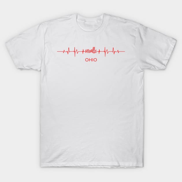 I Love Orrville Ohio USA Heartbeat Funny T-Shirt For Men Women Custom T-Shirt by lorijaquelyn